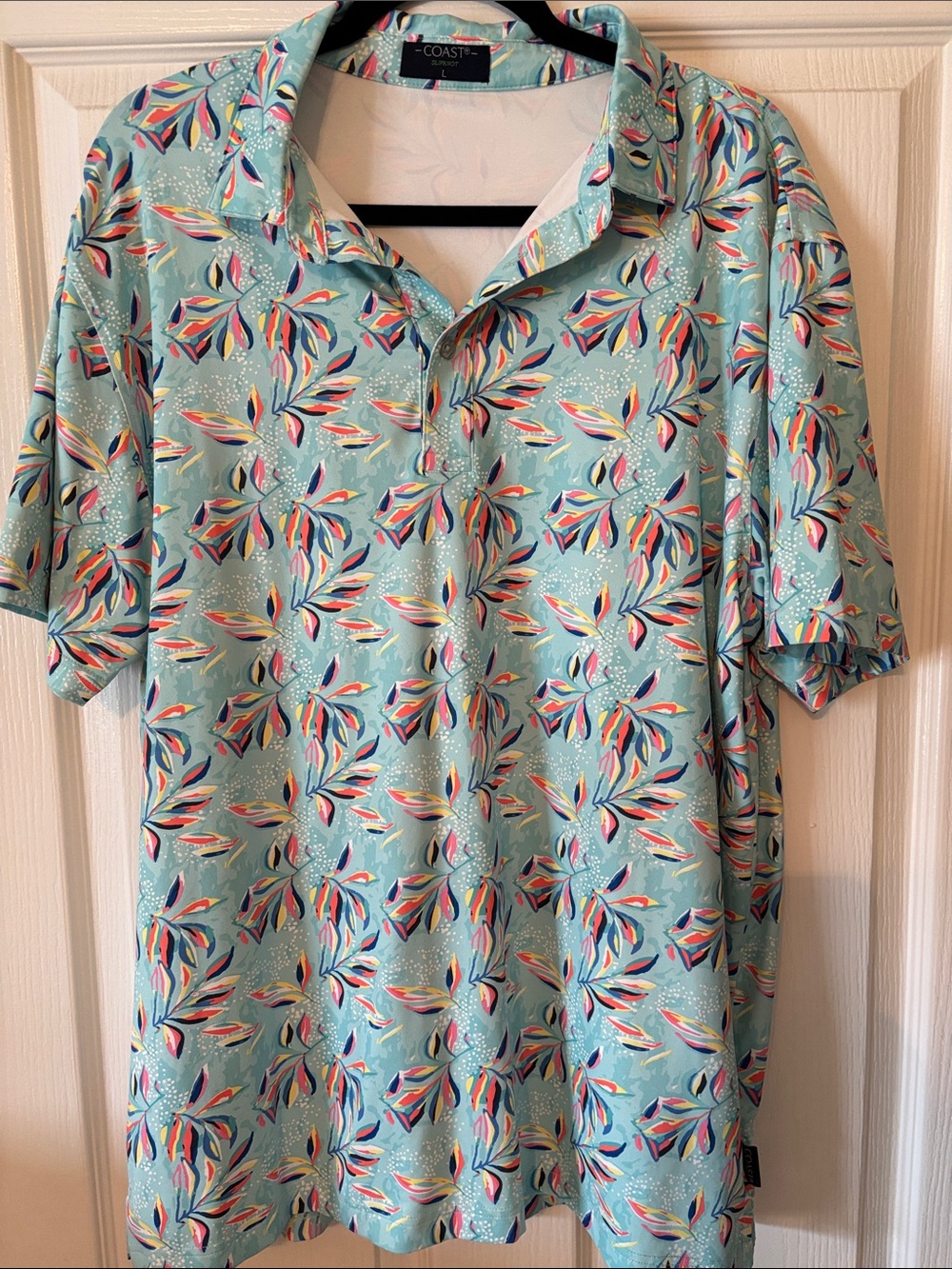 Coast Aqua Floral Short-Sleeve Polo